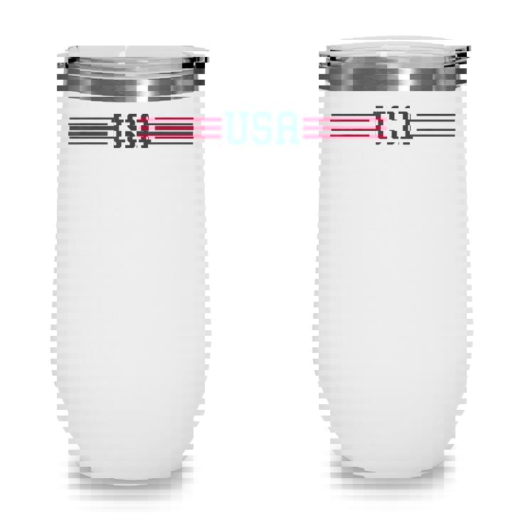 UsaWomen Men Patriotic American White 4Th Of July Wine Tumbler