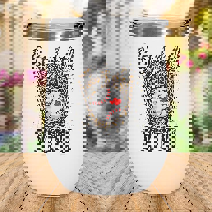 Baseball Mimi Leopard Game Day Baseball Lover Mothers Day Wine Tumbler