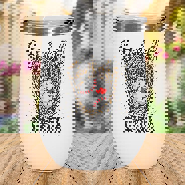 Baseball Nana Leopard Game Day Baseball Lover Mothers Day Wine Tumbler