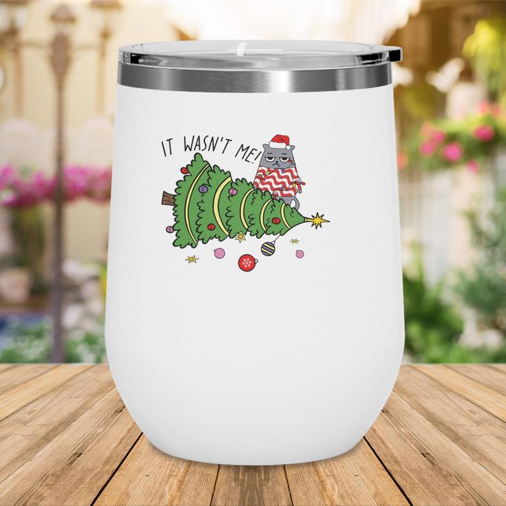 Christmas Funny Cat It Was Not Me Gift For Cat Lovers Wine Tumbler