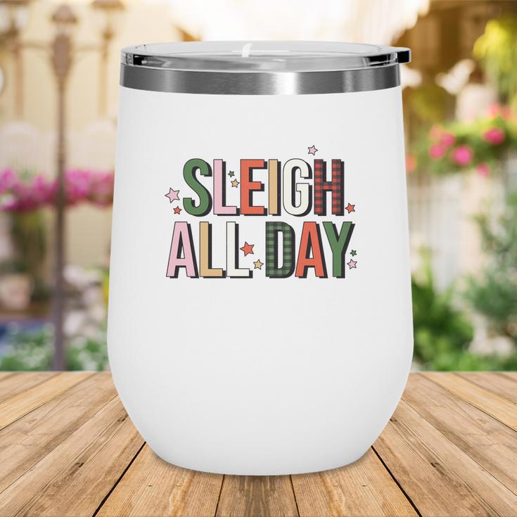 Christmas Retro Sleigh All Day Wine Tumbler