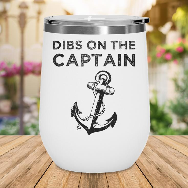 Dibs On The Captain Funny Captain Wife Dibs On The Captain Wine Tumbler