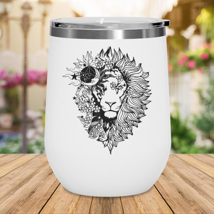 Floral Lion For Women Lion Flower Animal Lover Graphic Art Wine Tumbler