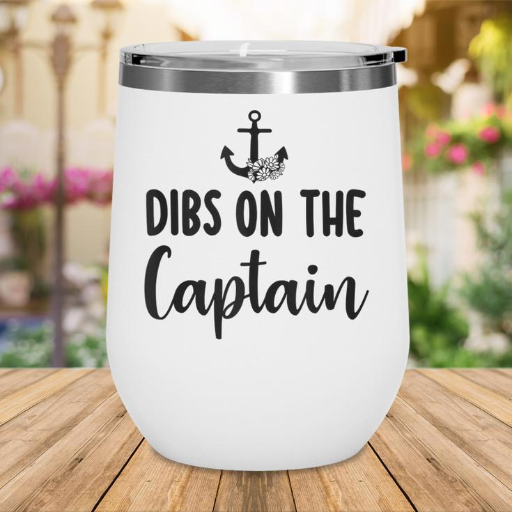 Funny Captain Wife Dibs On The Captain Quote Anchor Sailing V3 Wine Tumbler