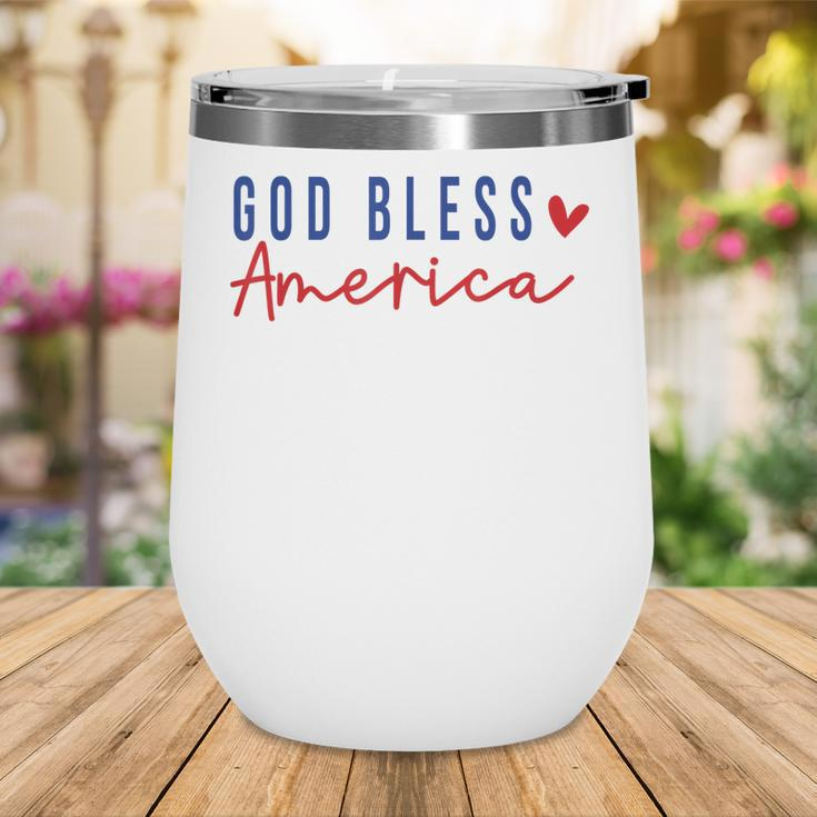 God Bless America Christian Religious American Flag Wine Tumbler