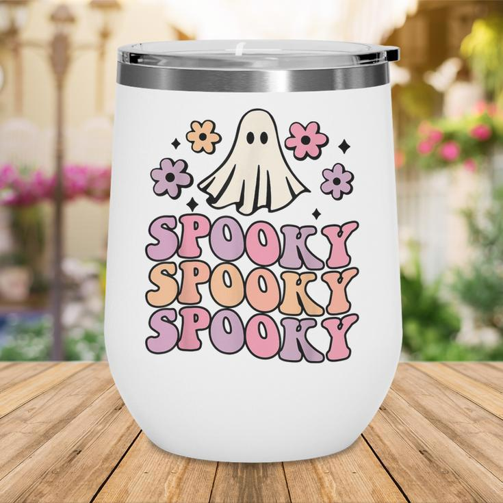 Halloween Retro Groovy Spooky Ghost Boo Funny Women Kids V2 Wine Tumbler