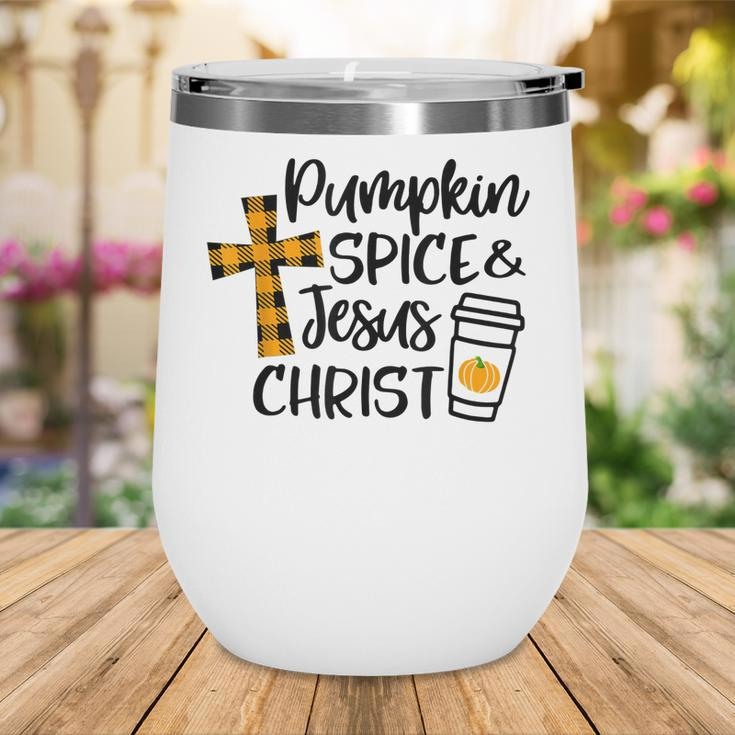 Hello Fall Pumpkin Spice & Jesus Christ Fall Christian Gift Wine Tumbler