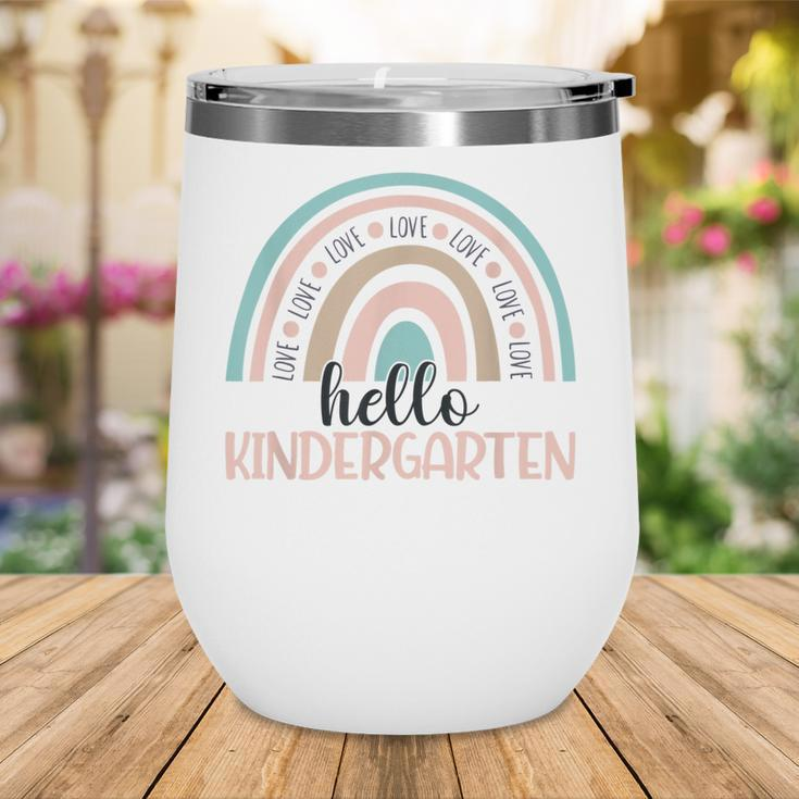 Hello Kindergarten Rainbow Teacher First Day Of School Wine Tumbler