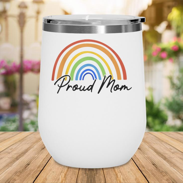 Proud Mom Rainbow Lgbt Gay Pride Month  V2 Wine Tumbler