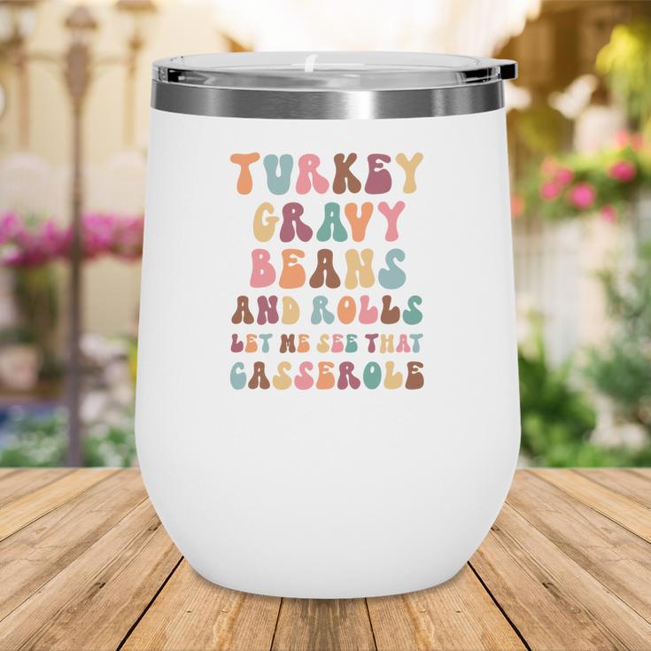 Retro Thanks Givingturkey Gravy Beans Wine Tumbler