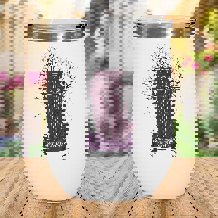 Skeleton Coffin Funny Halloween Costume Men Women Wine Tumbler