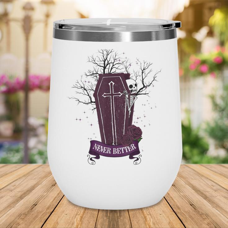 Skeleton Coffin Funny Halloween Costume Men Women Wine Tumbler