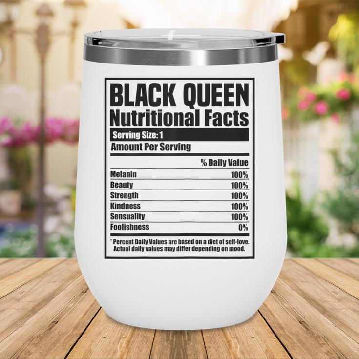 Womens Black History Month Nutrition Facts Black Queen Wine Tumbler