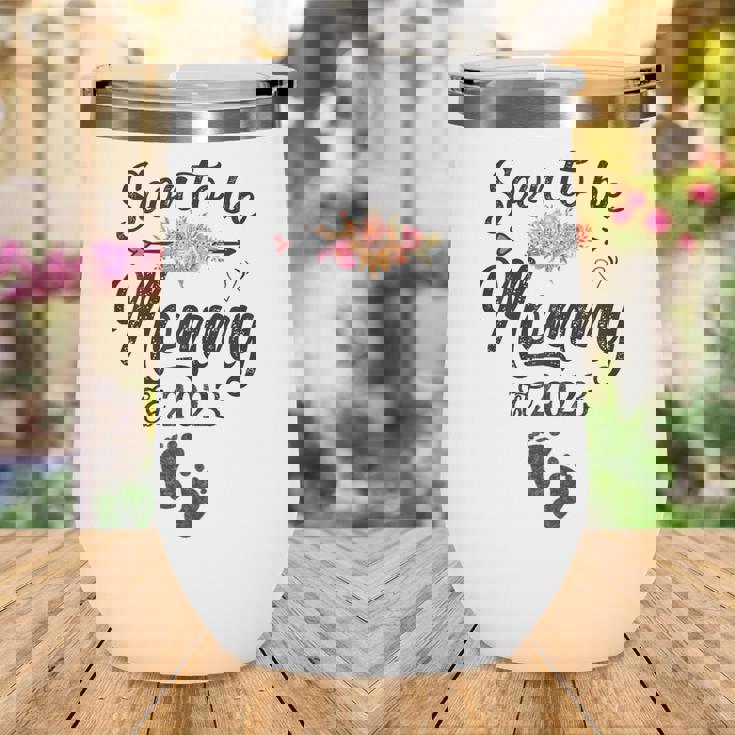 Womens Soon To Be Mommy 2023 Mothers Day First Time Mom Pregnancy Wine Tumbler