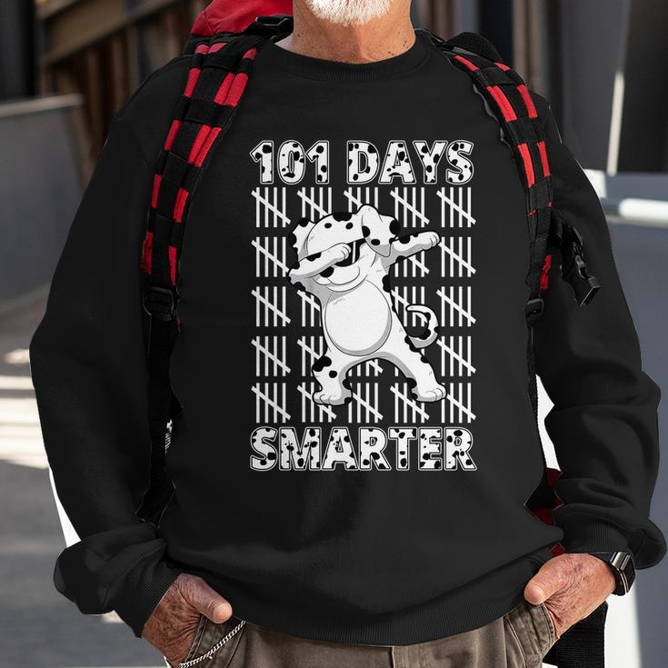 101 Days Smarter Dabbing Dalmatian Dog Sweatshirt Gifts for Old Men