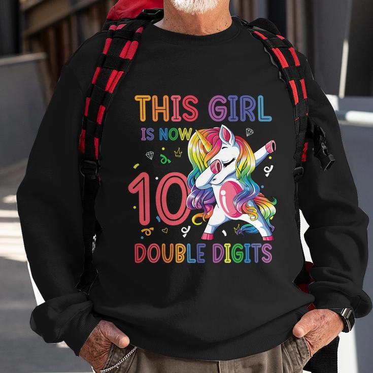 10Th Birthday Gift Girls This Girl Is Now 10 Double Digits Funny Gift Sweatshirt Gifts for Old Men