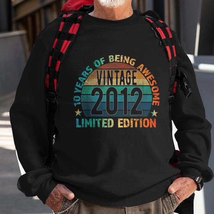 10Th Birthday Gift Kids Vintage 2012 10 Years Old Colored Sweatshirt Gifts for Old Men
