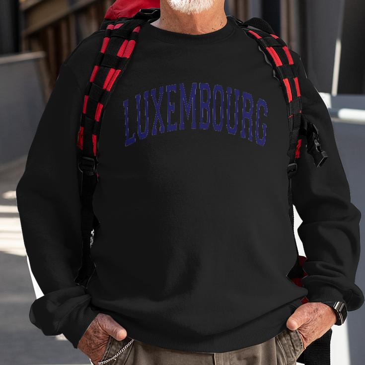 Luxembourg Varsity Style Navy Blue Text Sweatshirt
