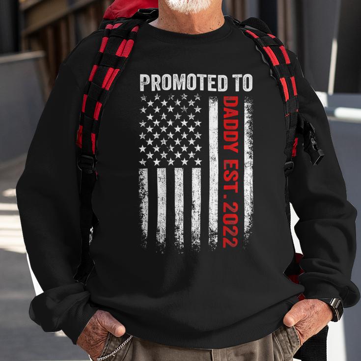 Firefighter Red Line Promoted To Daddy 2022 Firefighter Dad Sweatshirt