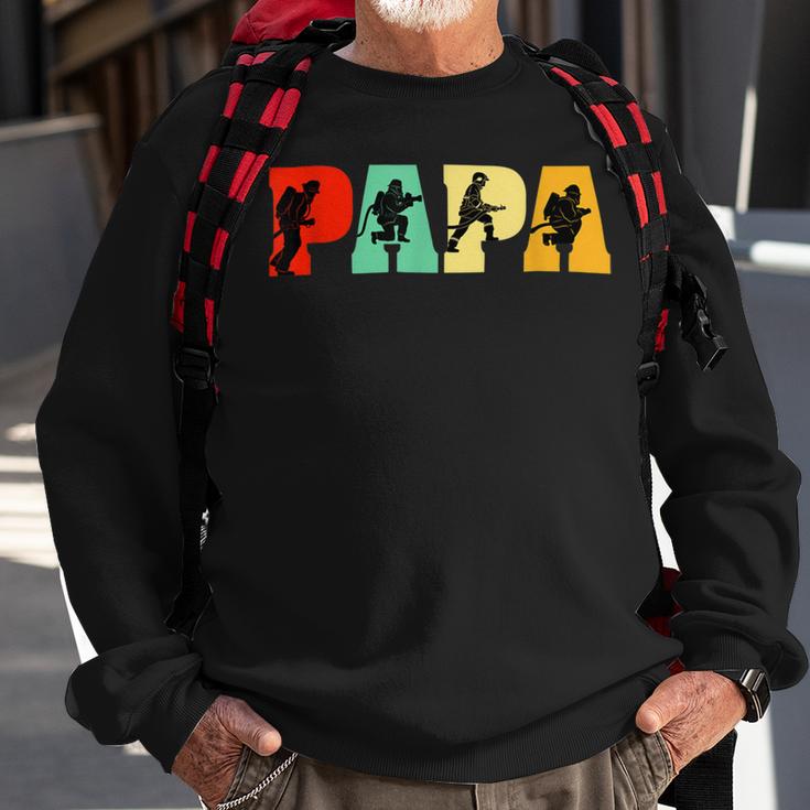 Firefighter Funny Papa Firefighter Fathers Day For Dad Sweatshirt