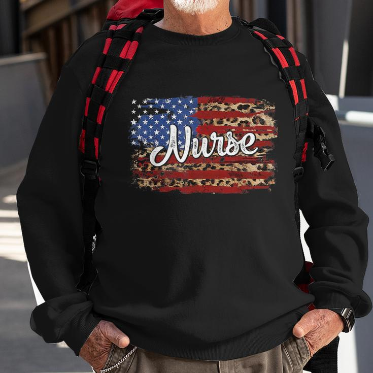 4Th July Independence Day American Flag Cute Graphic Nurse Gift Sweatshirt Gifts for Old Men