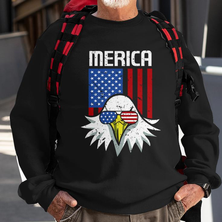 4Th Of July American Flag Bald Eagle Mullet 4Th July Merica Gift Sweatshirt Gifts for Old Men