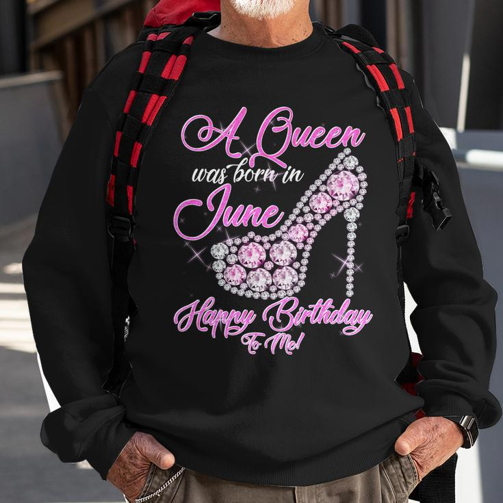 A Queen Was Born In June Fancy Birthday Graphic Design Printed Casual Daily Basic Sweatshirt Gifts for Old Men