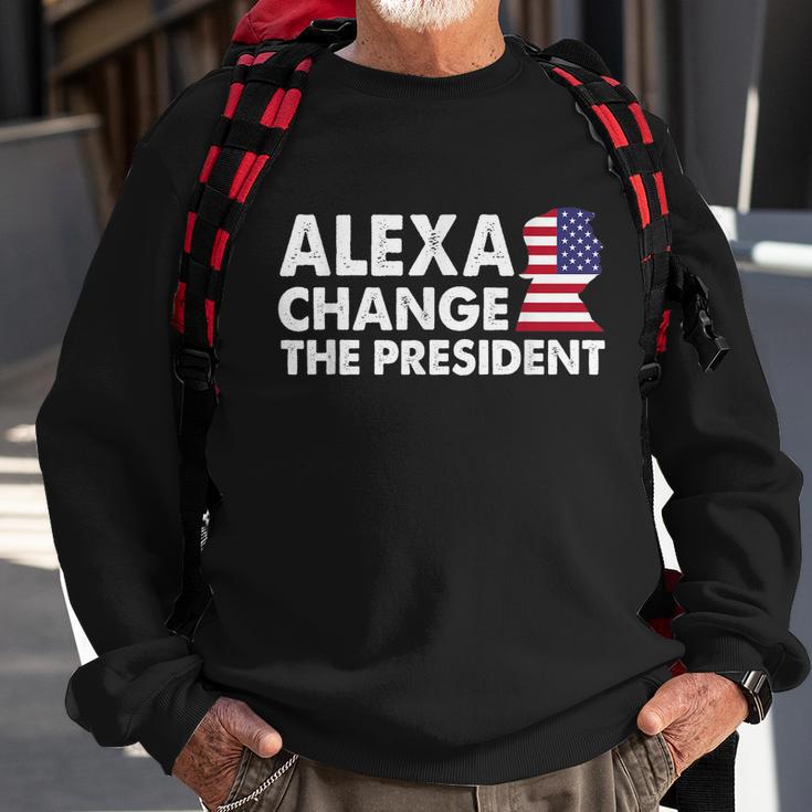 Alexa Change The President Funny Anti Joe Biden Tshirt Sweatshirt Gifts for Old Men