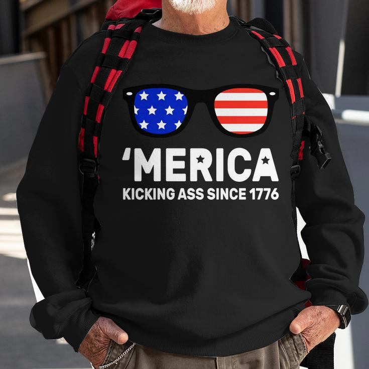 America Kicking Ass Since 1776 Tshirt Sweatshirt Gifts for Old Men