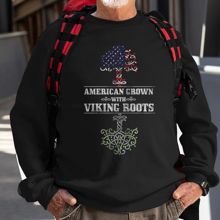 American Grown With Viking Roots Sweatshirt Gifts for Old Men