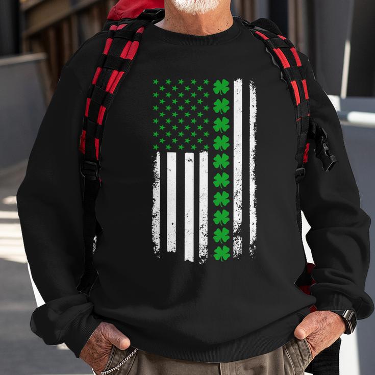 American Irish Clover Flag St Patricks Day Sweatshirt Gifts for Old Men