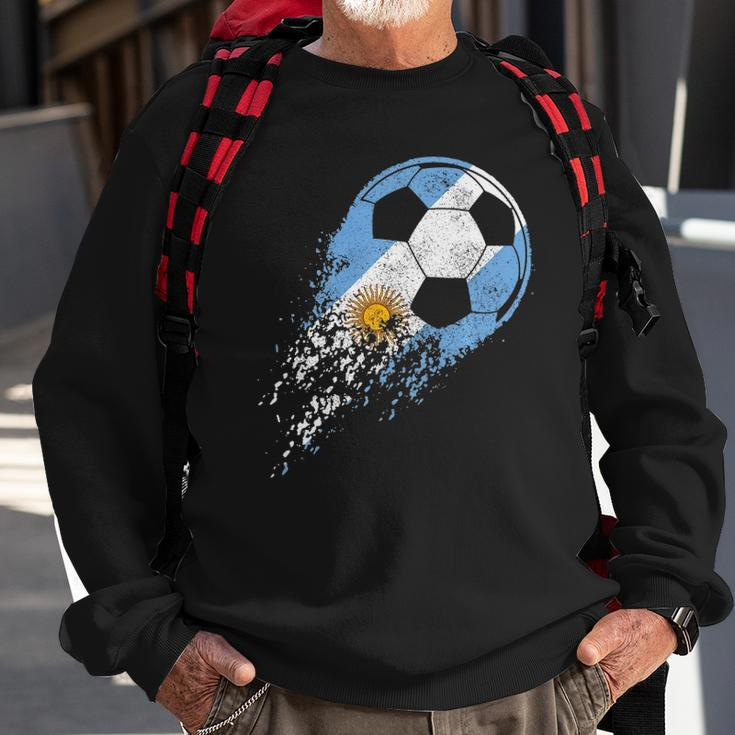 Argentina Soccer Argentinian Flag Pride Soccer Player Sweatshirt Gifts for Old Men