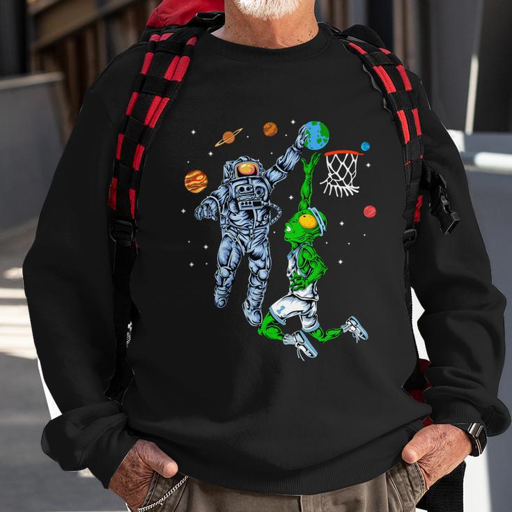 Astronaut And Alien Basketball Sweatshirt Gifts for Old Men