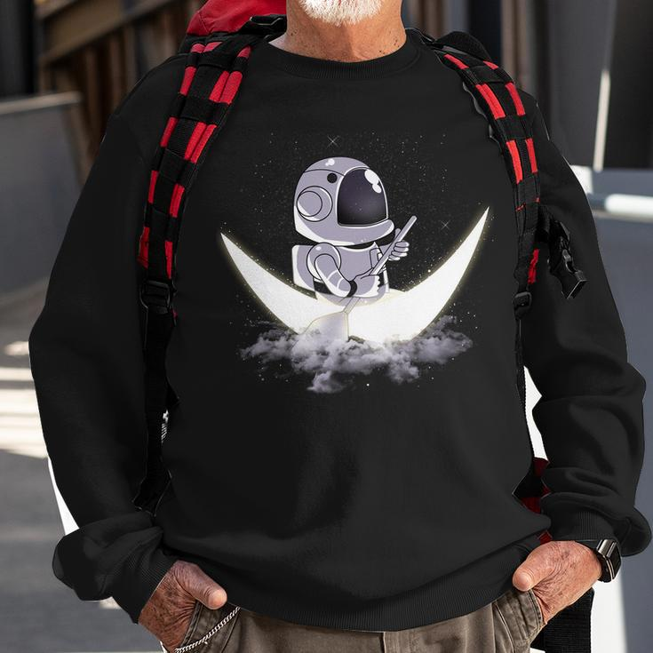Astronaut Moon Sailing Sweatshirt Gifts for Old Men