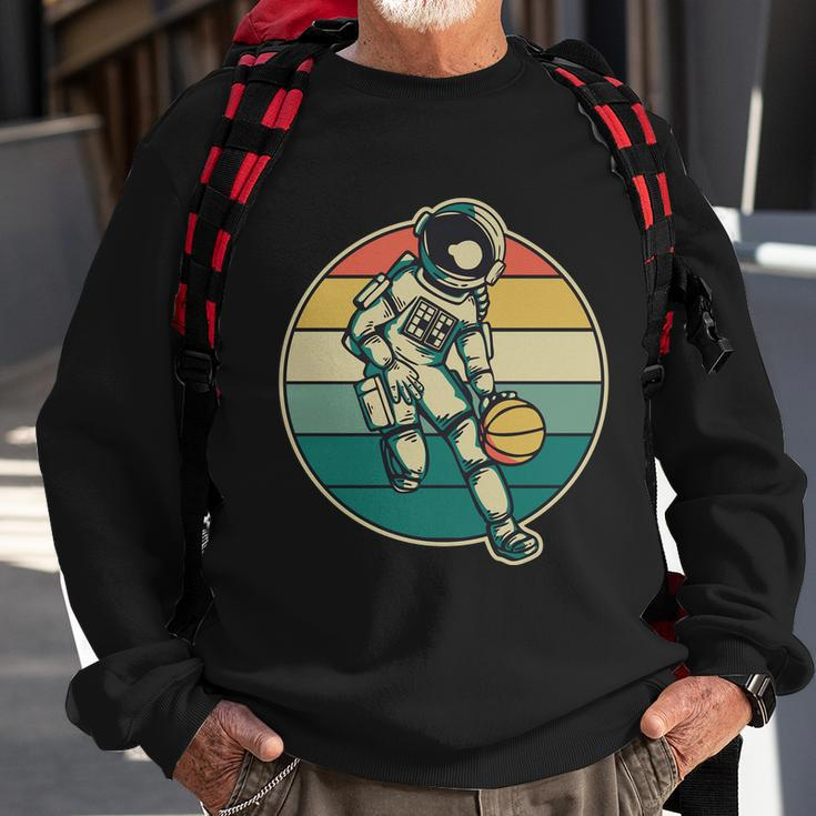 Astronaut Playing Basketball Sweatshirt Gifts for Old Men