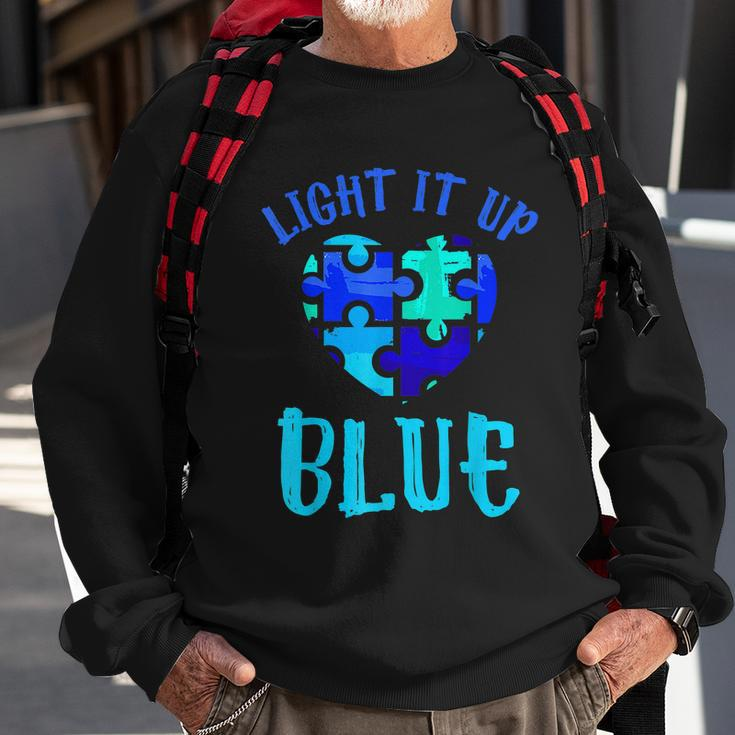 Autism Awareness Shirt Light It Up Blue Autism Awareness Sweatshirt Gifts for Old Men