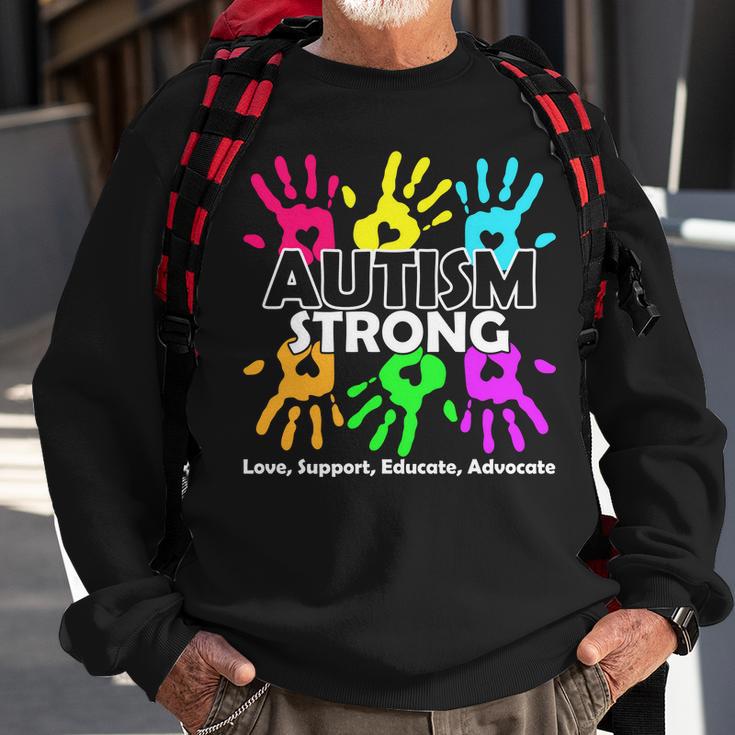 Autism Strong Love Support Educate Advocate Sweatshirt Gifts for Old Men