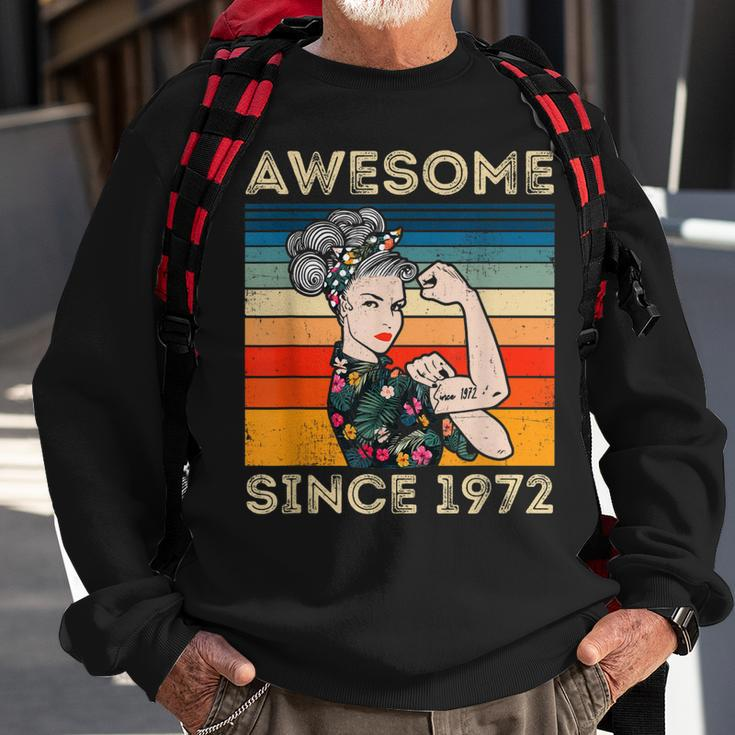 Awesome Since 1972 40Th Birthday Gifts 50 Years Old Vintage Sweatshirt Gifts for Old Men