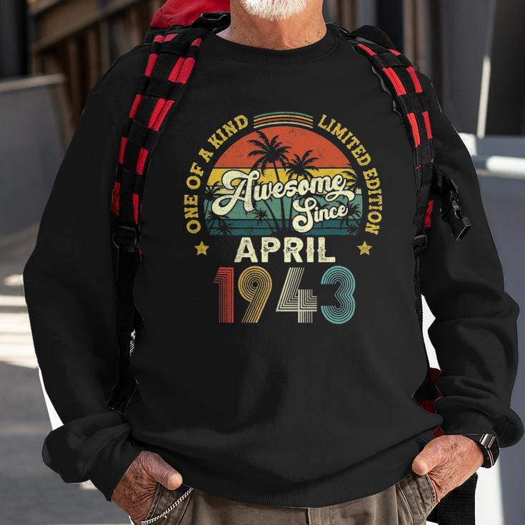 Awesome Since April 1943 Vintage 80Th Birthday For Men Women Sweatshirt Gifts for Old Men