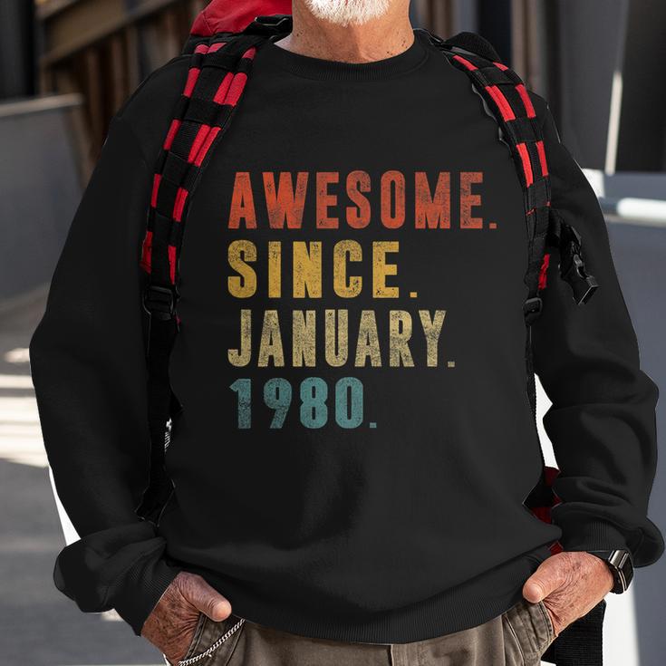 Awesome Since January 1980 42Nd Birthday Gift 42 Year Old Sweatshirt Gifts for Old Men