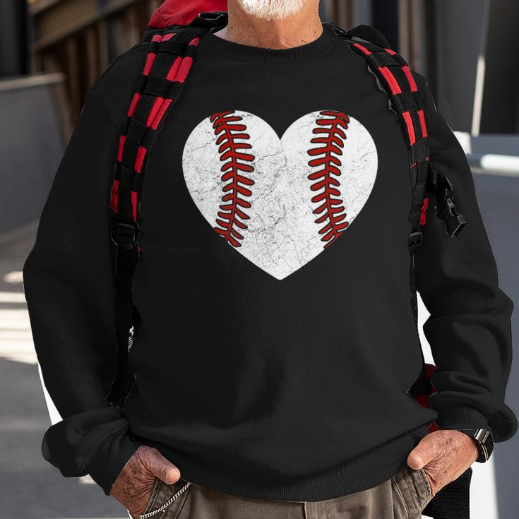 Baseball Heart Fun Mom Dad Men Women Softball Wife Sweatshirt Gifts for Old Men