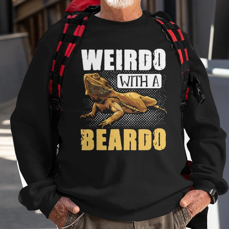 Bearded Dragon Weirdo With A Beardo Reptiles Sweatshirt Gifts for Old Men