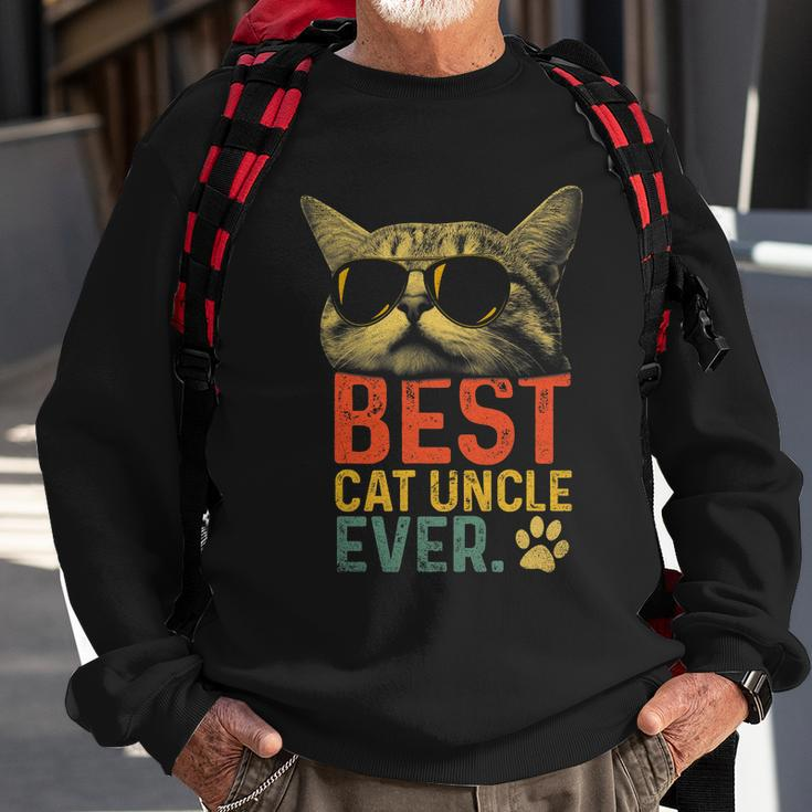 Best Cat Uncle Ever Vintage Cat Lover Cool Sunglasses Funny Sweatshirt Gifts for Old Men