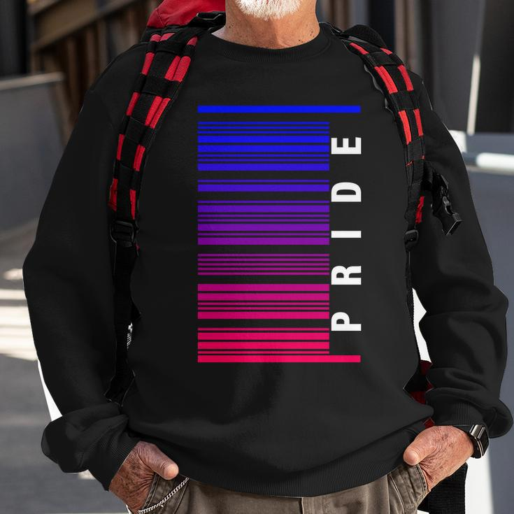 Bi Pride Barcode Bisexual Sweatshirt Gifts for Old Men