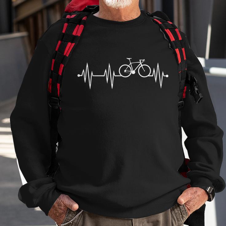 Bicycle Heartbeat Cycling For Cyclist Sweatshirt Gifts for Old Men