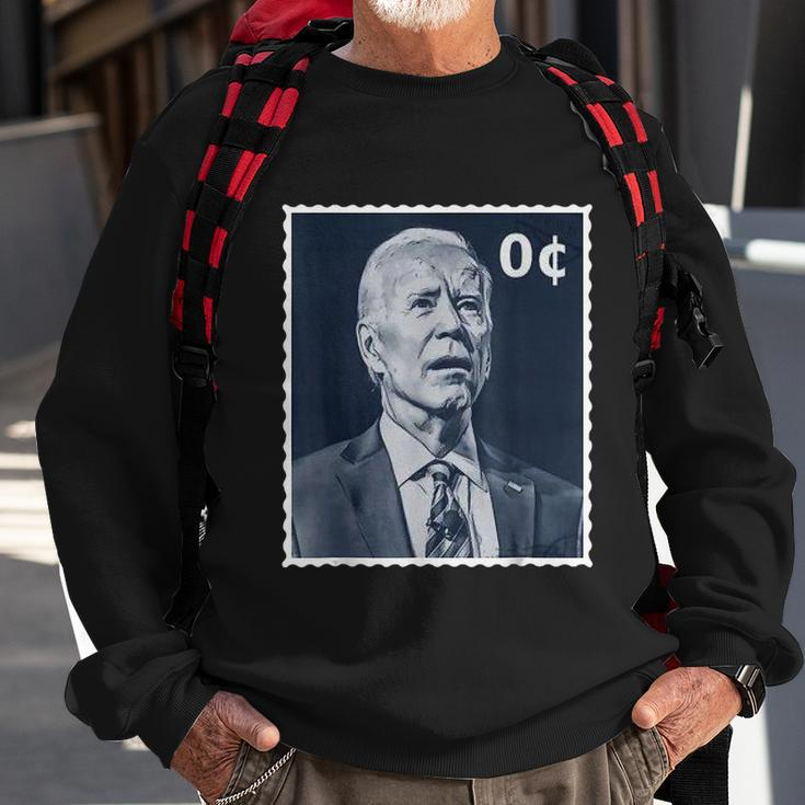 Biden Zero Cents Stamp 0 President Joe Biden Sweatshirt Gifts for Old Men