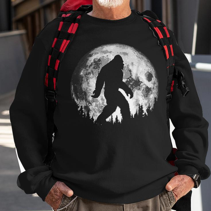 Bigfoot Night Stroll Cool Full Moon Night & Trees Sasquatch Men Women Sweatshirt Graphic Print Unisex Gifts for Old Men