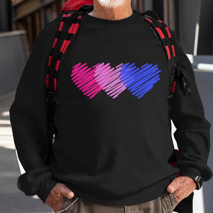 Bisexual Flag Hearts Love Lgbt Bi Pride Sweatshirt Gifts for Old Men