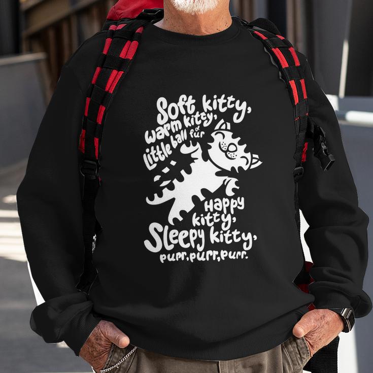 Black Soft Kitty Funny V2 Sweatshirt Gifts for Old Men