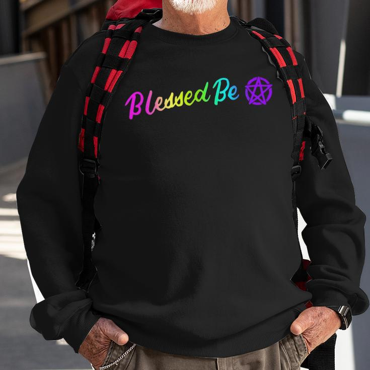 Blessed Be Witchcraft Wiccan Witch Halloween Wicca Occult Sweatshirt Gifts for Old Men